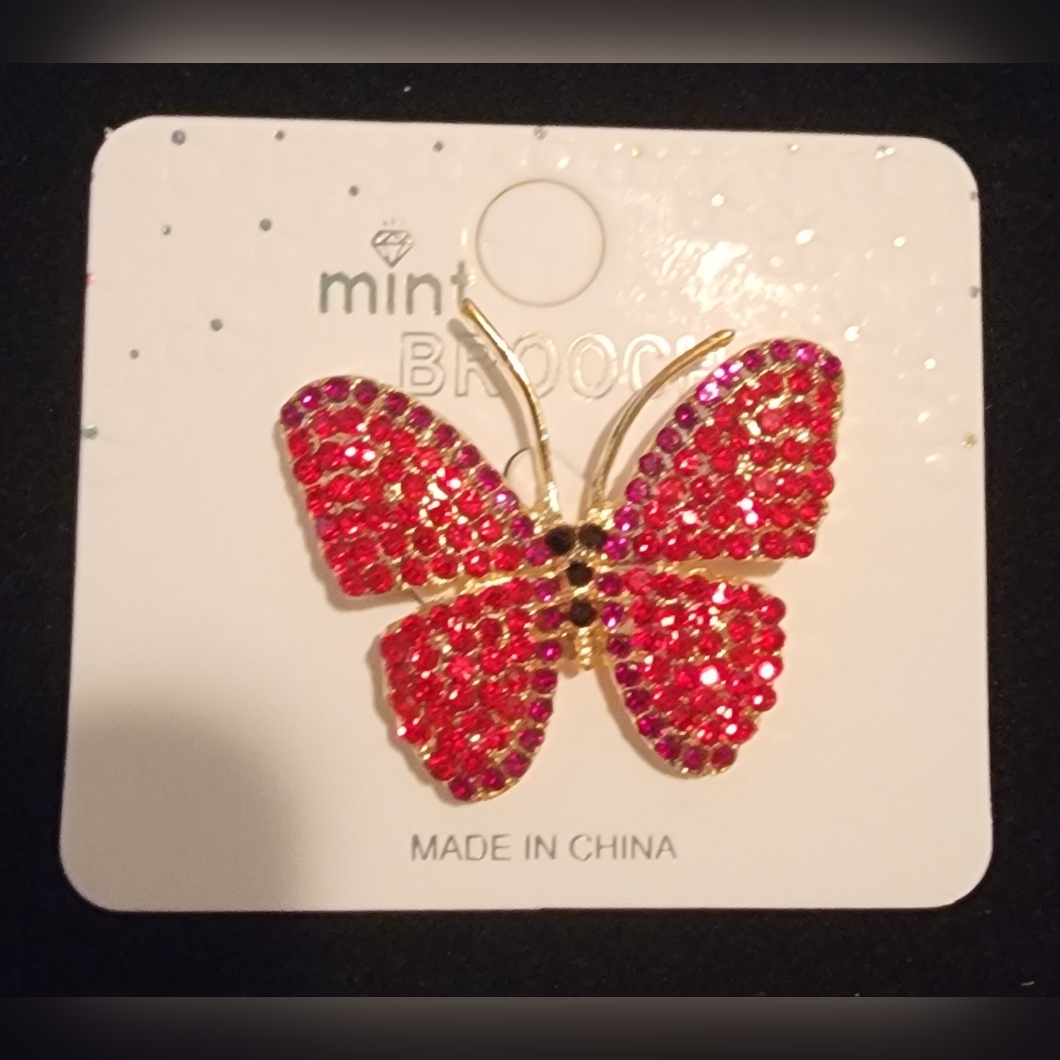 Red Butterfly Brooch 6$